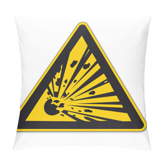 Personality  Safety Sign Triangle Warning Triangle Sign Vector Pictogram BGV A8 Icon Potentially Explosive Pillow Covers