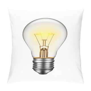 Personality  Glowing Light Bulb Isolated On White Background - 3D Rendering Pillow Covers