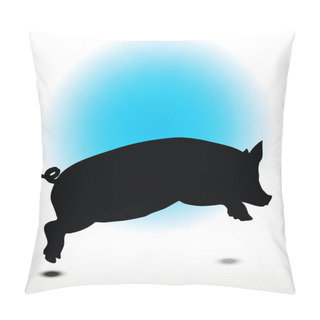 Personality  Pig Silhouette Vector Image Pillow Covers