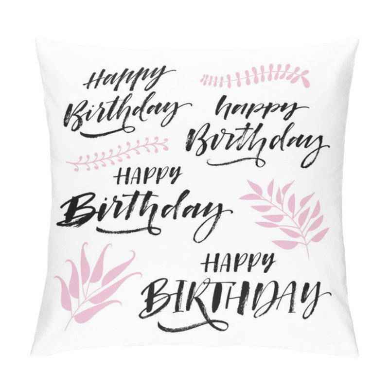 Personality  Collection of Happy Birthday phrases. pillow covers