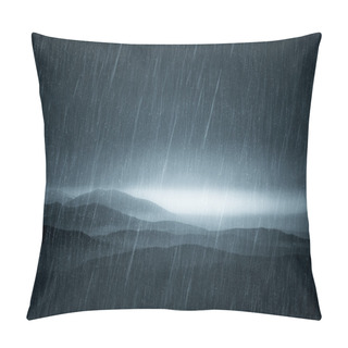 Personality  Rain On A Cloudy Day In Autumn Pillow Covers