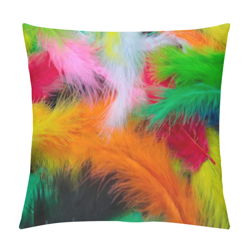 Personality  colorful feathers as a background pillow covers