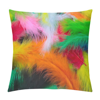 Personality  Colorful Feathers As A Background Pillow Covers