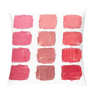 Personality  Smudged Lipsticks Isolated On White Pillow Covers