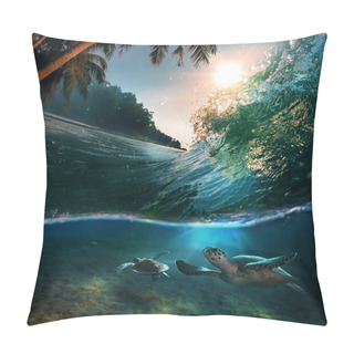 Personality  Tropical Paradise Template With Sunlight. Pillow Covers