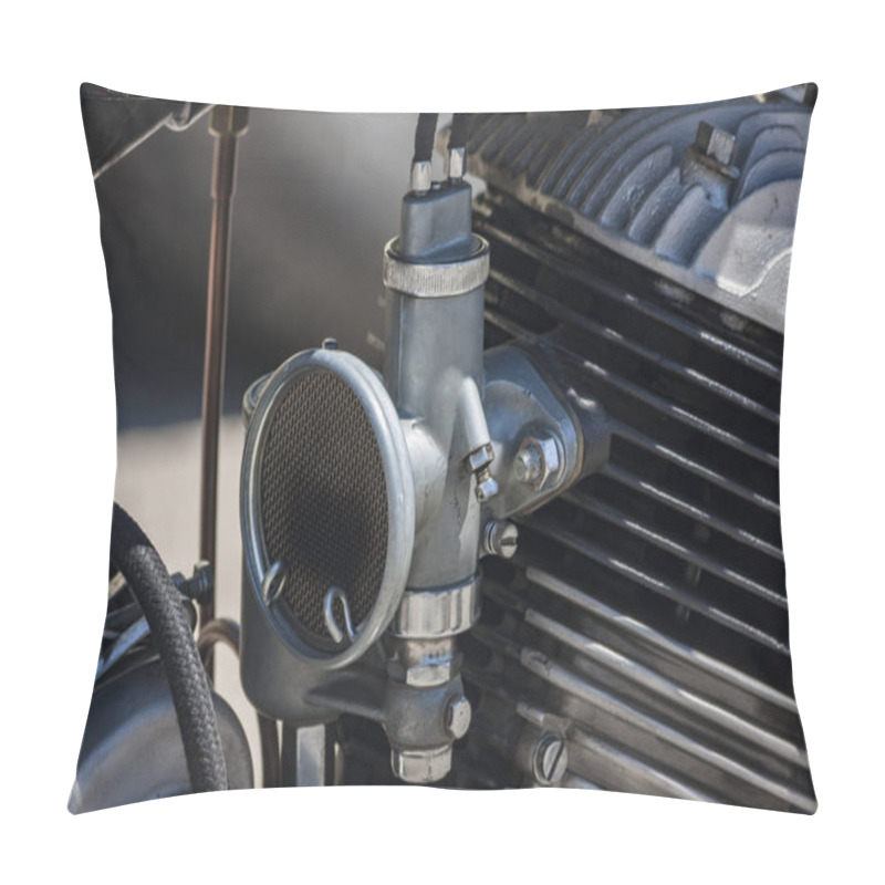Personality  Old motor and its carburetor pillow covers