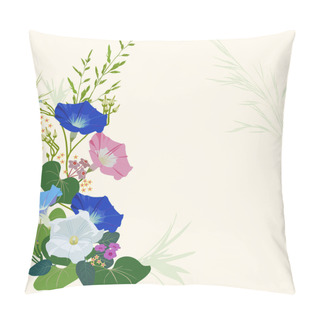 Personality  Bouquet Of Bindweed Flowers And Wild Herbs  Pillow Covers