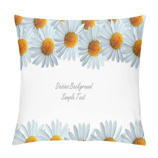 Personality  Color Simple Floral Frame, Daisies Background With Place For Your Text Pillow Covers