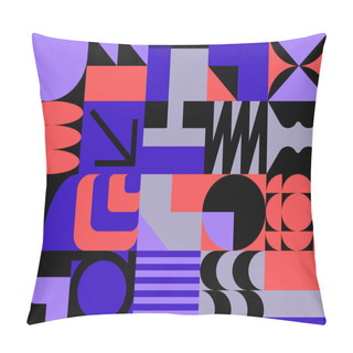 Personality  Neo Modernism Artwork Pattern Made With Abstract Vector Geometric Shapes And Forms. Simple Form Bold Graphic Design, Useful For Web Art, Invitation Cards, Posters, Prints, Textile, Backgrounds. Pillow Covers