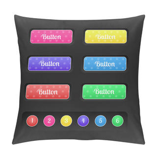 Personality  Vector Buttons With Special Colored Icons And Numbers Pillow Covers