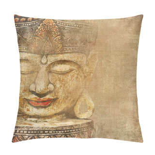 Personality  Oriental Background With Buddha Face Pillow Covers