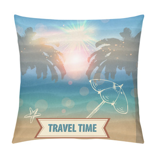 Personality  Travel Time Vector Illustration   Pillow Covers