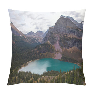 Personality  Lower Grinnell Lake As Seen From Above, On The Grinnell Lake Trail At Glacier National Park In Montana. Pillow Covers