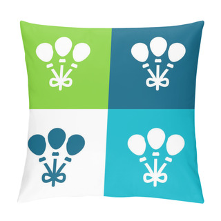 Personality  Balloons Flat Four Color Minimal Icon Set Pillow Covers