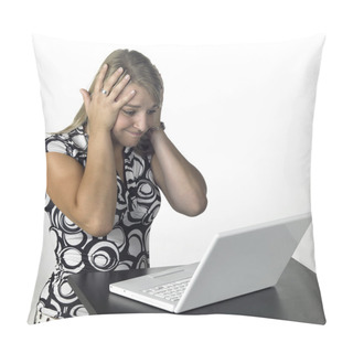 Personality  Blonde Computing Girl Pillow Covers