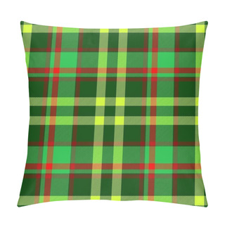Personality  Green Red Yellow Checkered Tartan Plaid Seamless Pattern Texture Pillow Covers