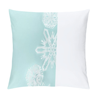 Personality  Decorative Christmas Snowflakes, Isolated On Light Blue With Copy Space  Pillow Covers