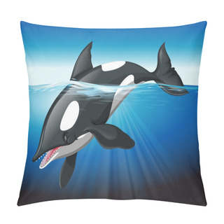 Personality  Killer Whale Swimming In The Ocean Pillow Covers
