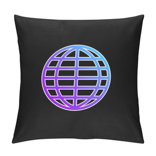Personality  Big Globe Grid Blue Gradient Vector Icon Pillow Covers