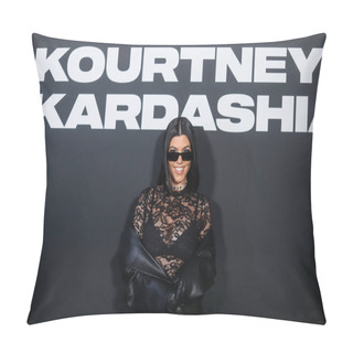 Personality  American Media Personality Kourtney Kardashian Attends The Boohoo X Kourtney Kardashian Barker Fashion Show During New York Fashion Week (NYFW) Held At The High Line On September 13, 2022 In Manhattan, New York City, New York, United States.  Pillow Covers