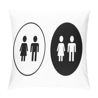 Personality  Man And Woman Icon Set. Male And Female Symbol Pillow Covers