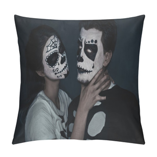 Personality  Halloween Couple Of Skeletons Pillow Covers