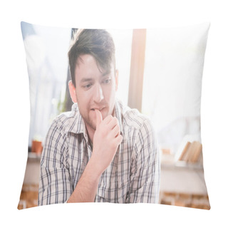 Personality  Young Thoughtful Man  Pillow Covers