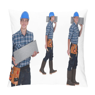 Personality  Worker Carrying Breeze Block Pillow Covers