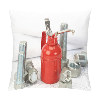 Personality  Red Oiler,  Bolts And Nuts Pillow Covers