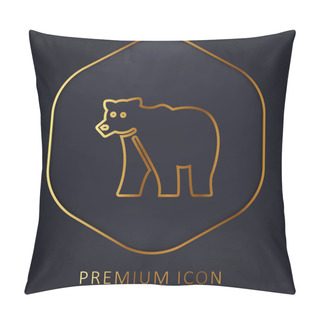 Personality  Bear Golden Line Premium Logo Or Icon Pillow Covers