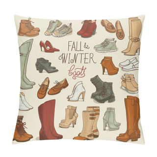 Personality  Fall And Winter Boots Collection Pillow Covers