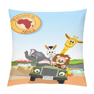 Personality  African Animals In The Car Pillow Covers