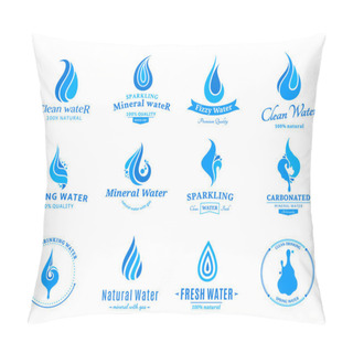 Personality  Water Logos, Label, Icons And Design Elements Pillow Covers
