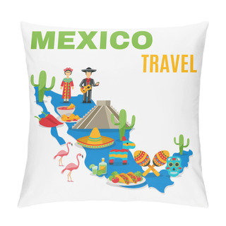 Personality  Map Mexico Background Pillow Covers