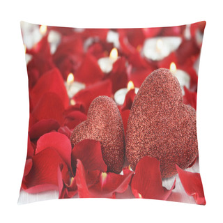 Personality  Two Valentines Day Hearts And Candles Pillow Covers