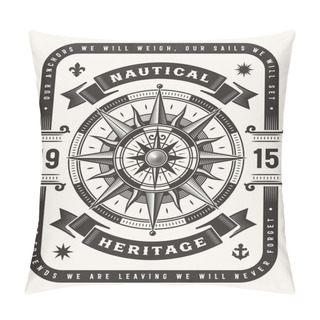Personality  Vintage Nautical Heritage Typography (One Color). T-shirt And Label Graphics In Woodcut Style. Editable EPS10 Vector Illustration. Pillow Covers