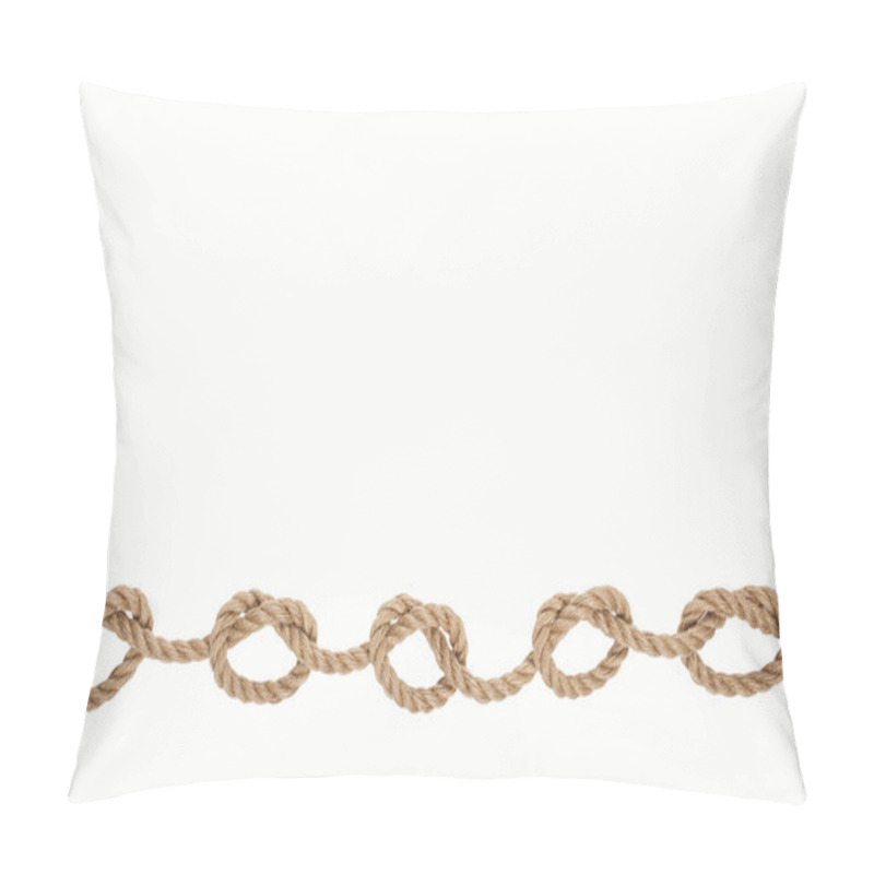 Personality  nautical brown rope with sea knots isolated on white  pillow covers
