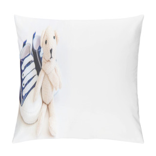 Personality  Newborn. Baby Accessories On A Light Background. Selective Focus. Love Pillow Covers