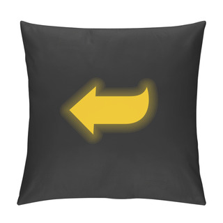 Personality  Arrow Shape Pointing To Left Yellow Glowing Neon Icon Pillow Covers