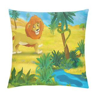 Personality  Cartoon  Lion In Africa Pillow Covers