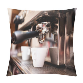 Personality  Espresso Machine Making Coffee In Pub, Bar, Restaurant Pillow Covers