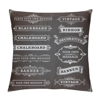 Personality  Vintage Design Elements - Banners, Frames And Ribbons, Chalkboar Pillow Covers