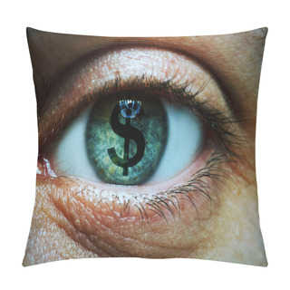 Personality  Man With Dollar Symbol In Eye Pillow Covers