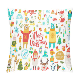 Personality  Merry Christmas Jingle Bells Vector Illustration Pillow Covers