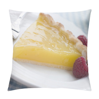 Personality  Slice Of Lemon Curd Tart With English Raspberries Pillow Covers