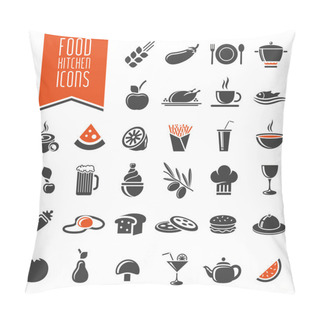 Personality  Kitchen And Food Icon Set Pillow Covers