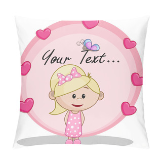 Personality  Baby  Girl With Hearts Pillow Covers