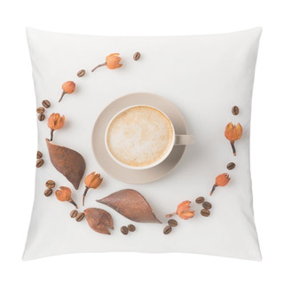 Personality  Coffee Cup With Flowers Pillow Covers