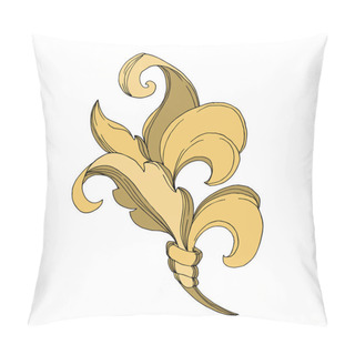 Personality  Vector Golden Monogram Floral Ornament. Black And White Engraved Ink Art. Isolated Ornament Illustration Element Pillow Covers