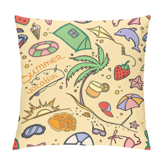 Personality  Doodle Pattern Summer Vacation Pillow Covers